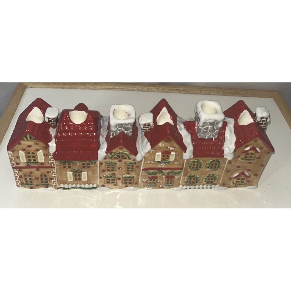 12 Century Christmas House Bilding Candle Holder Unbranded
